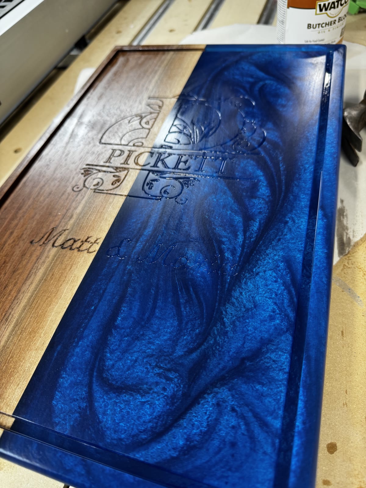 Epoxy and wood accent piece