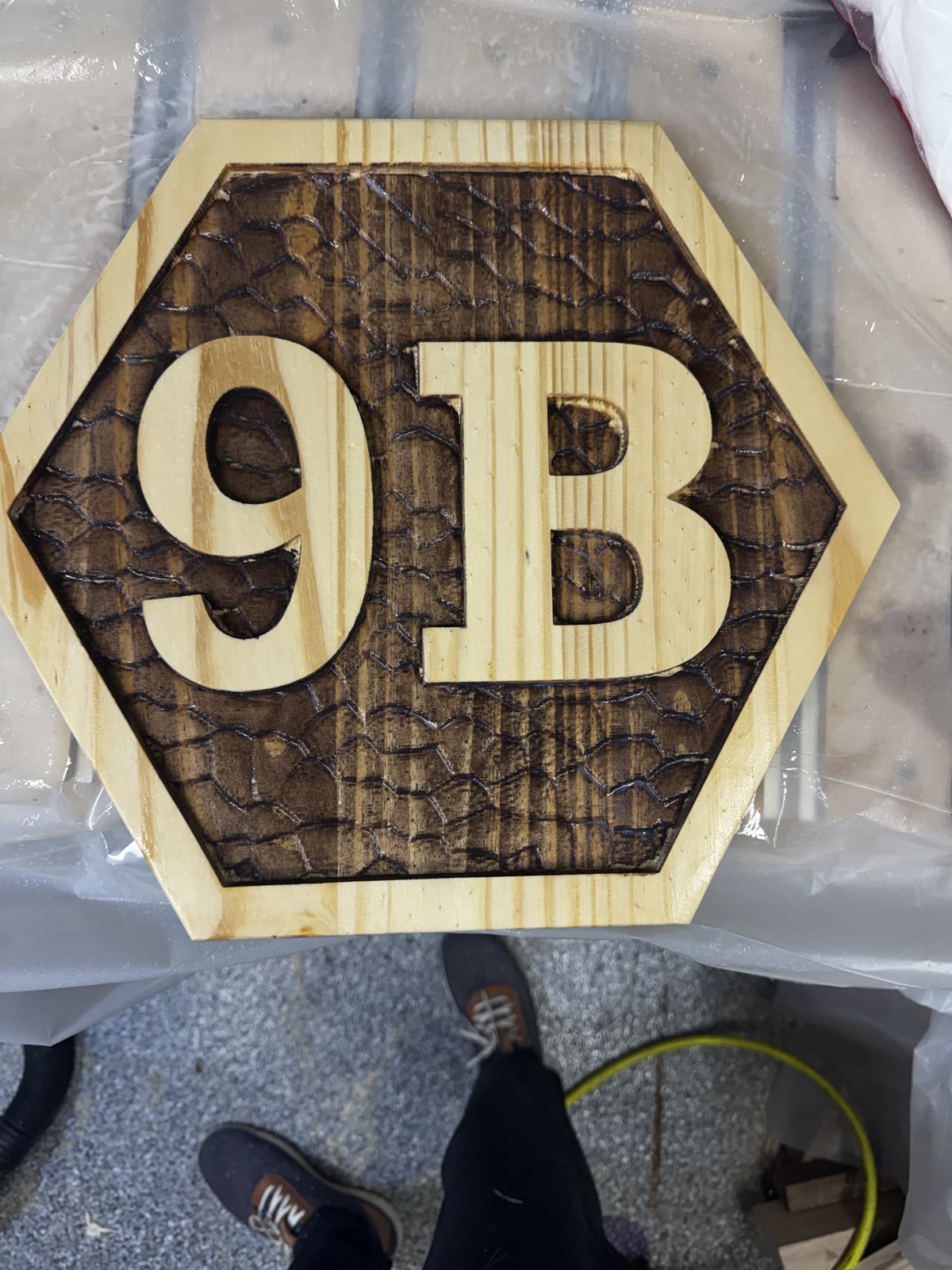 Custom wooden sign with painted lettering